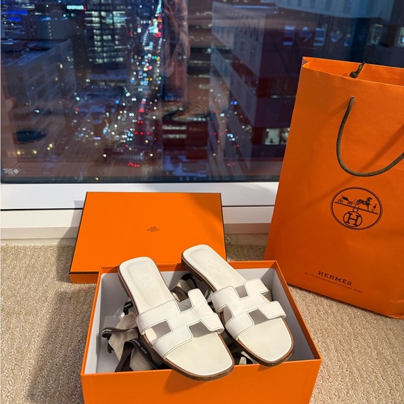 Hermes Shoes - Hermes Sandal Oran White
